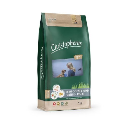 Christopherus Dog Adult Grain Free Pisztráng és rovar Small&medium 4kg