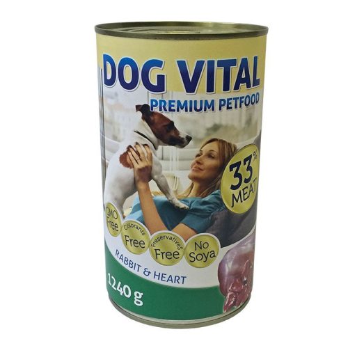 Dog Vital konzerv rabbit&heart 1240gr