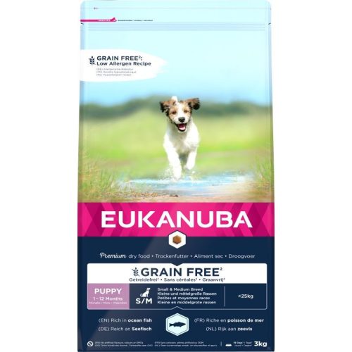 Eukanuba Puppy & Junior Grain Free Small&Medium Ocean Fisch 3kg