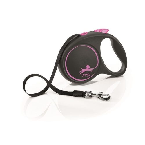 Flexi Black Design szalagos automata póráz L 5m 50kg-ig pink