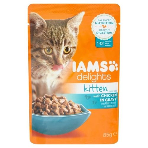 Iams-Delights-Kitten-Csirke-Falatkak-izletes-Szoszban-85g