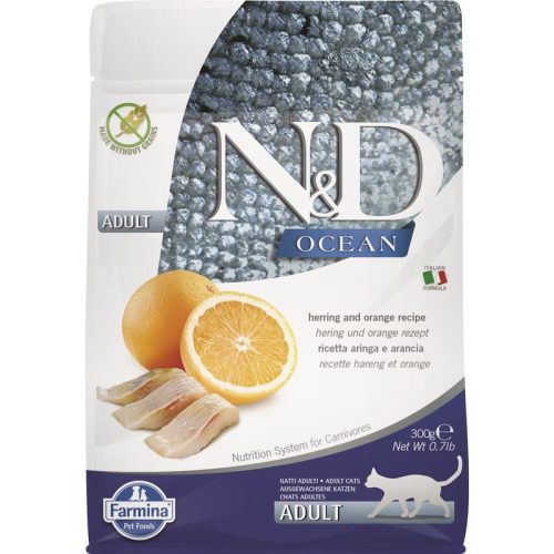 N&D Ocean Cat hering&narancs Adult 300g