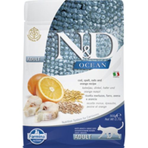 N&D Cat Ocean tőkehal,tönköly,zab&narancs Adult 300g