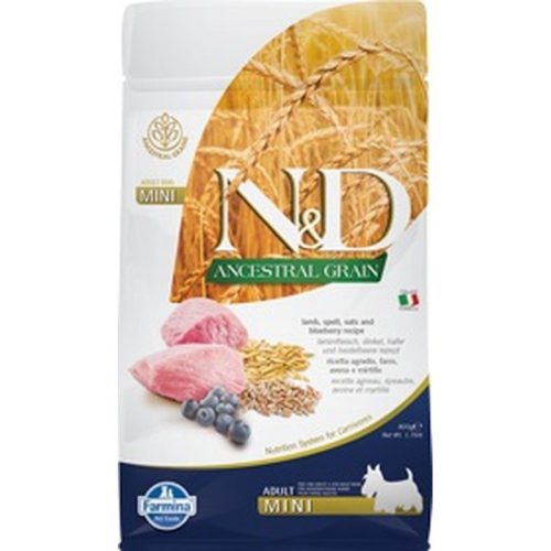 N&D Dog Ancestral Grain bárány,tönköly,zab&áfonya Adult Mini 800g