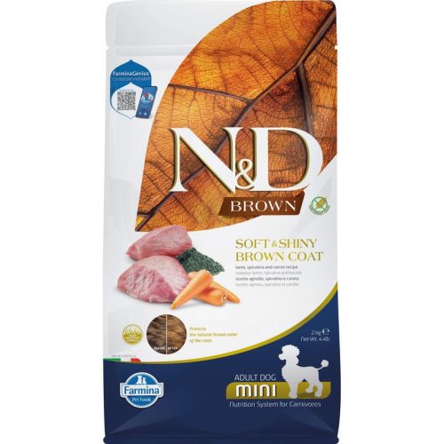 N&D Brown Dog bárány, spirulina&sárgarépa adult mini 2kg