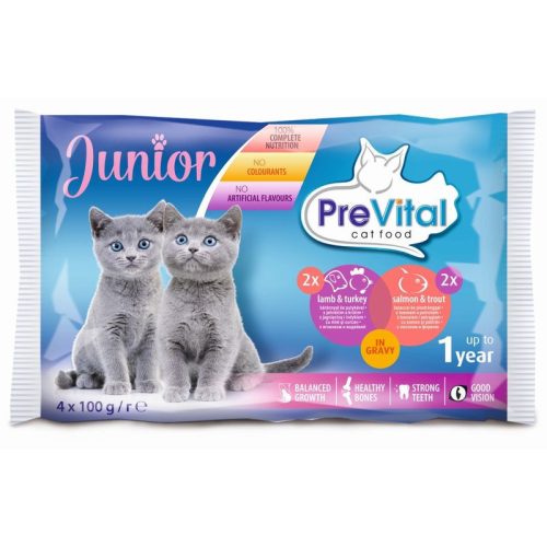 PreVital alutasak macska junior vegyes íz 4x100g