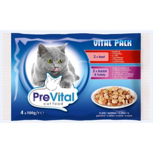 Prevital-Alutasak-Zseles-4X100gr-Vegyes-iz-Eledel-Macskanak